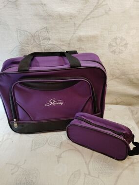 Purple Travel Bag Set with Accessory Pouch